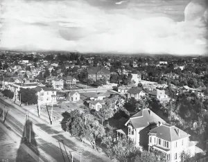 Vista panorámica del centro de Los Ángeles St Vincents College CA 1905