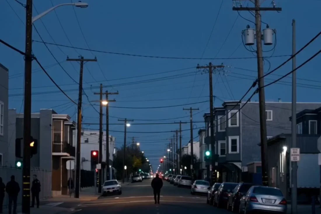 San Francisco street at dusk